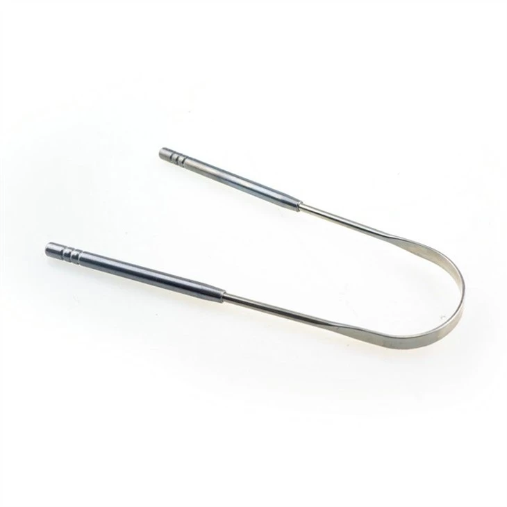 sliver reuseable stainless steel tongue scraper