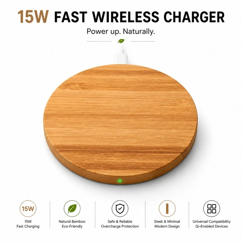 Bamboo Wireless Charger Fast Charge best