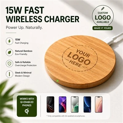 Bamboo Wireless Charger Fast Charge