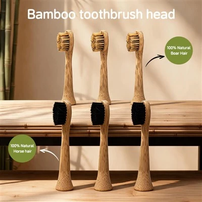 Biodegradable Bamboo Toothbrush Heads With Horse Hair