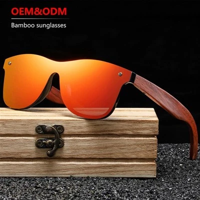 Wood Sunglasses With Integrated Mirriors